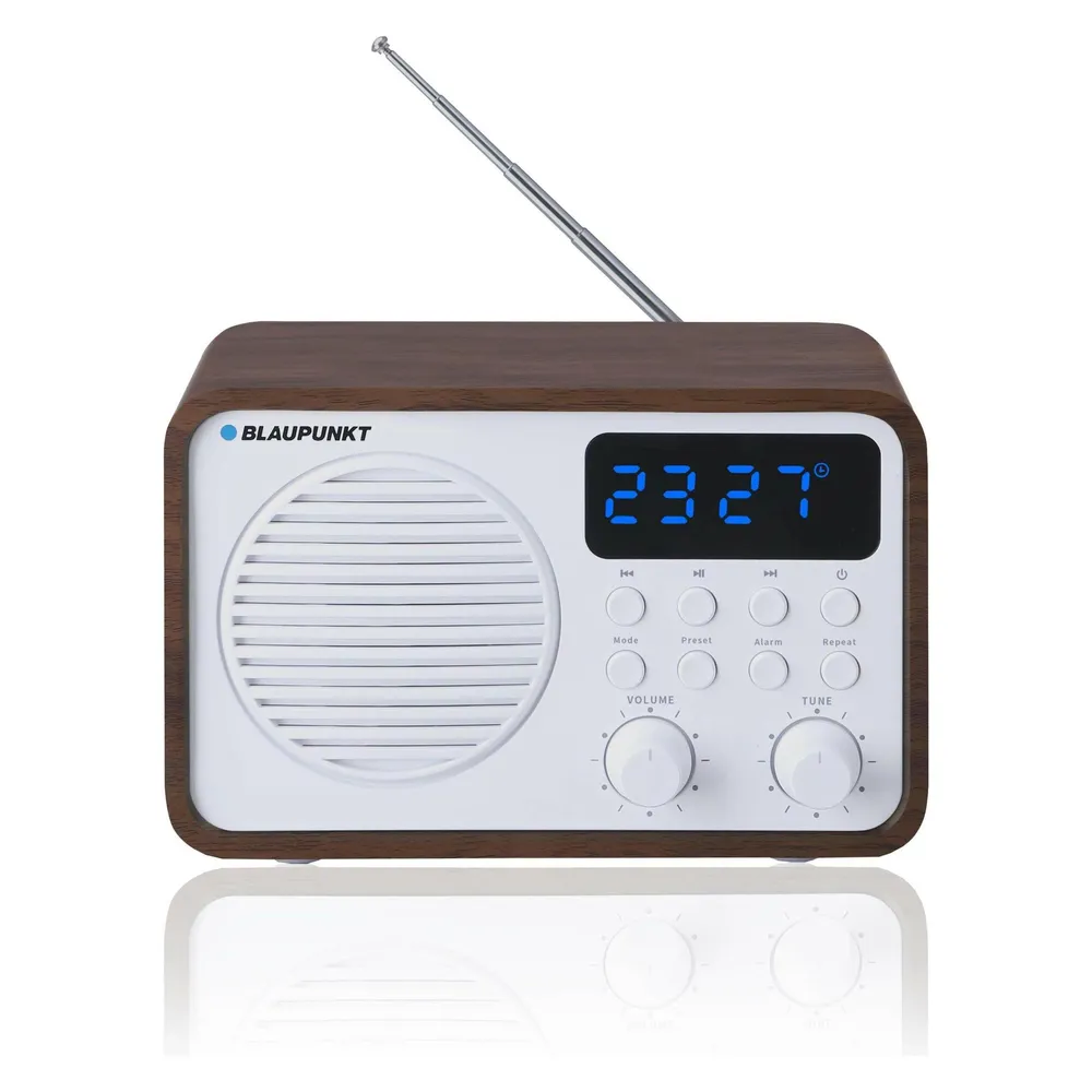 Radio Blaupunkt PP7BT tragbar Bluetooth USB FM Weiß Holz 4W