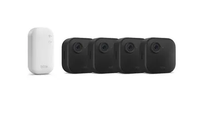 blink Überwachungskamera Kamera Outdoor 4 Sicherheitskamera 4-Kamera-System (Innenbereich, Außenbereich, 4-tlg)