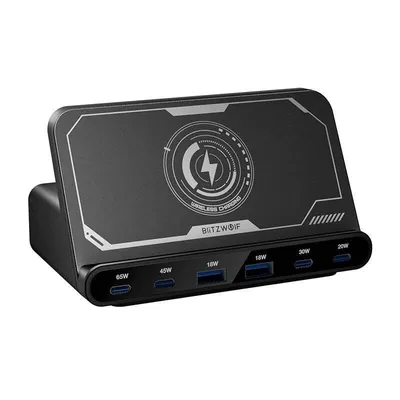 Ladegerät BlitzWolf BW-S27 160W 6 USB-C und USB-A Ports kabellos schwarz
