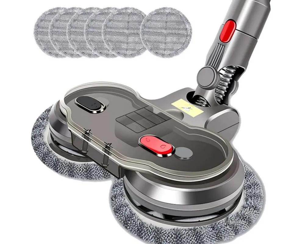 Blossom Wischdüse Elektrischer Wischaufsatz Für Dyson V7 V8 V10 V11 V15 Staubsauger, Zubehör für Dyson V10, Dyson V11, Dyson V15, Dyson V8, Dyson V7, (Mopaufsatz mit Wassertank & 6 Wischpads), Staubsaugerdüsen-Set, 2-in-1 Wischen & Saugen, 160 U/min
