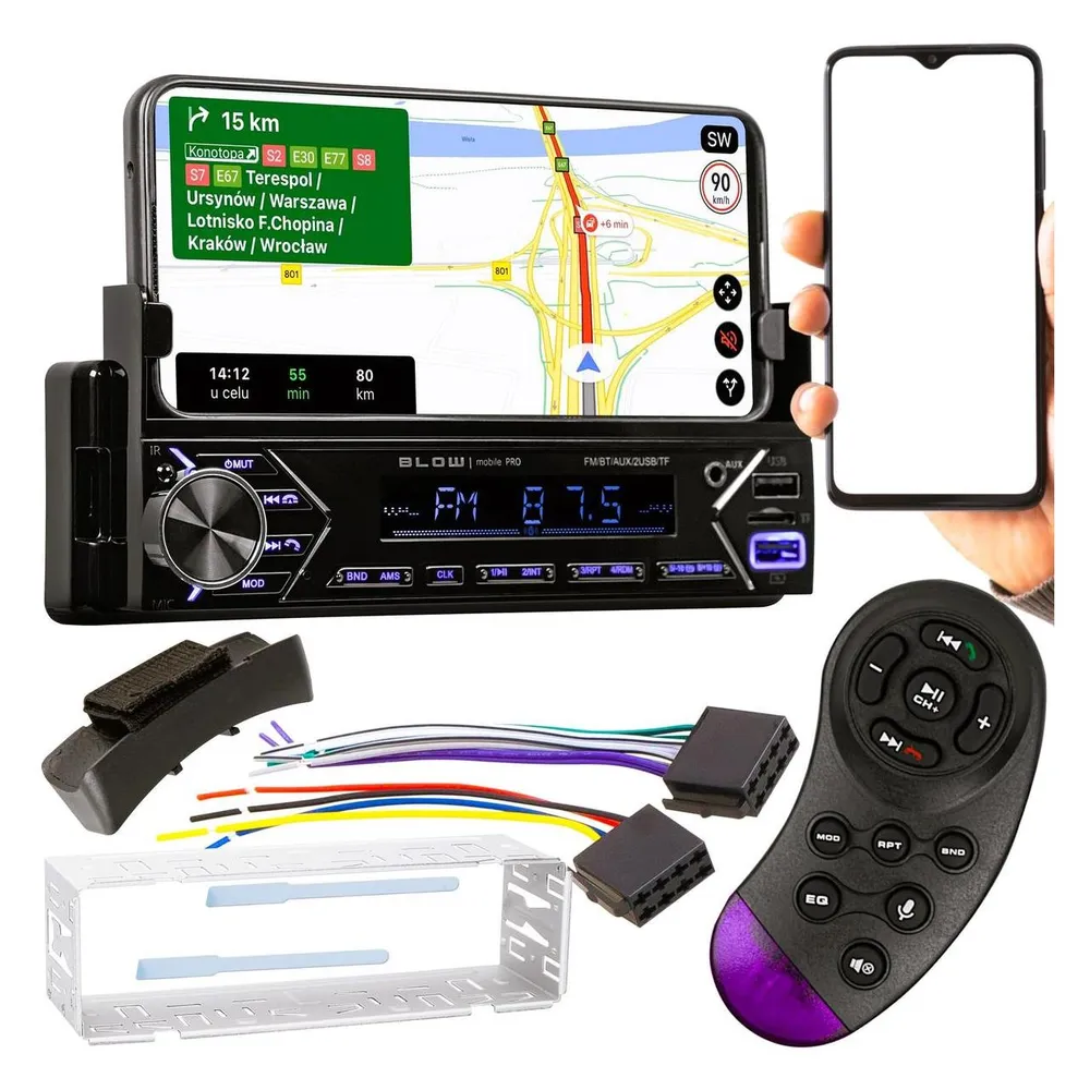 Autoradio Blow MOBILE PRO 1DIN Bluetooth 4x50W mit integriertem Halter