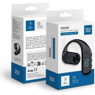 Blue Star Premier Hook Mono Bluetooth kabelloses Headset mit Mikrofon schwarz
