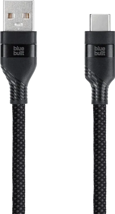 BlueBuilt USB-A-auf-USB-C-Kabel 1,5 m Nylon Schwarz