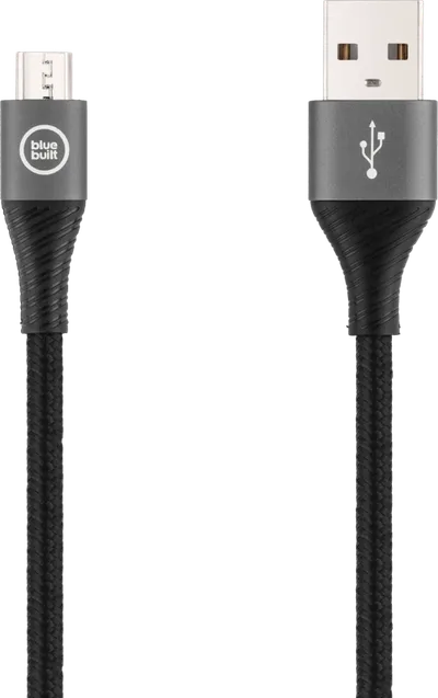 BlueBuilt USB-A-auf-Micro-USB-Kabel 1,5 m Nylon Schwarz