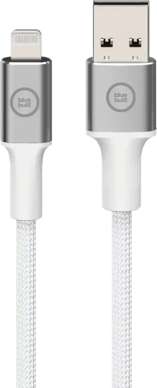 BlueBuilt USB-A-auf-Lightning-Kabel 3 m Nylon Weiß