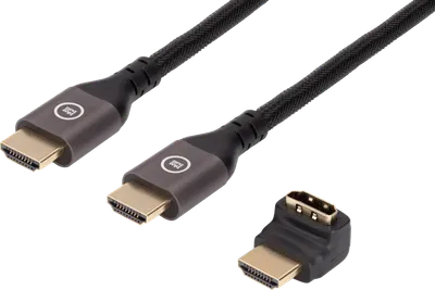 BlueBuilt HDMI-Kabel 4K 120 Hz / 8K 60 Hz Nylon 1,5 Meter + 90-Grad-Adapter