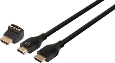 BlueBuilt HDMI-Kabel 4K 120 Hz / 8K 60 Hz Nylon 3 Meter + 90-Grad-Adapter