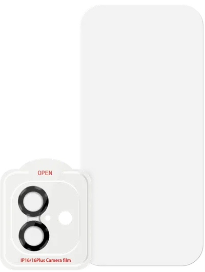 BlueBuilt Apple iPhone 16 Panzerglas + Kameraobjektivschutz