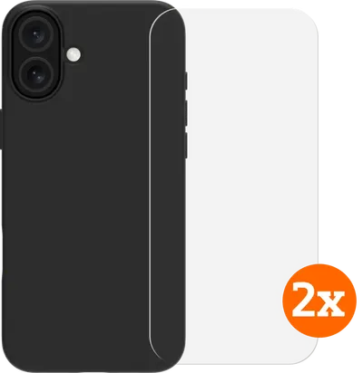 BlueBuilt Backcover Apple iPhone 16 Plus Transparent + Panzerglas Doppelpack