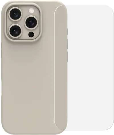 BlueBuilt Backcover iPhone 16 Pro Beige + Panzerglas