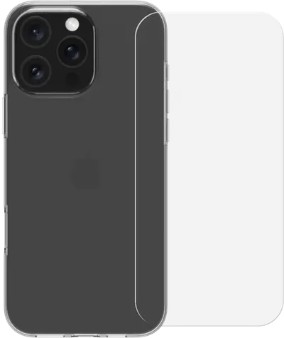 BlueBuilt Backcover iPhone 16 Pro Max Transparent + Panzerglas