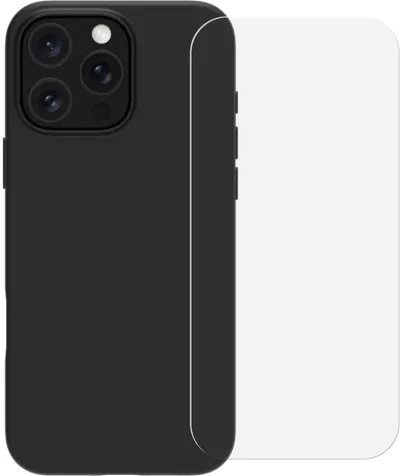 BlueBuilt Backcover iPhone 16 Pro Max Schwarz + Panzerglas