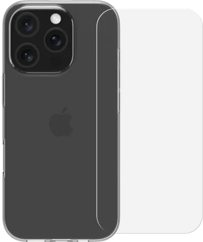 BlueBuilt Backcover iPhone 16 Pro Transparent + Panzerglas