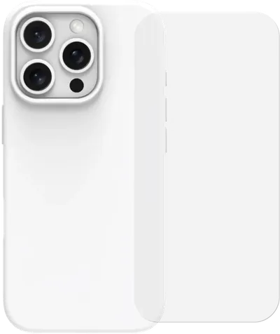 BlueBuilt Backcover iPhone 16 Pro Weiß + Panzerglas
