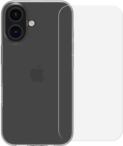 BlueBuilt Backcover iPhone 16 Transparent + Panzerglas
