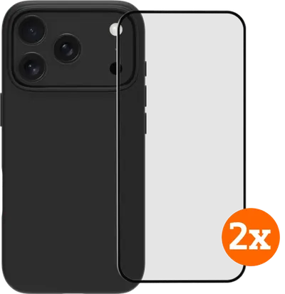 BlueBuilt Backcover iPhone 17 Pro Schwarz + Panzerglas Doppelpack
