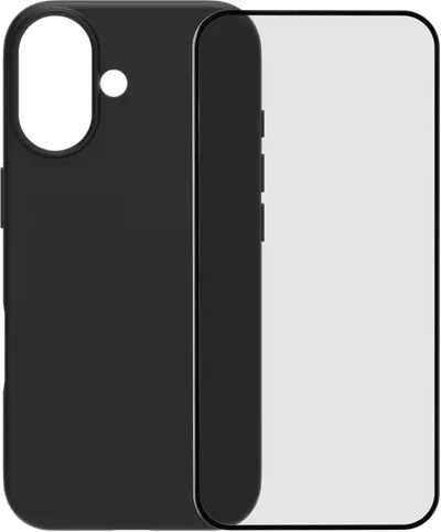 BlueBuilt Backcover iPhone 17 Schwarz + BlueBuilt iPhone 17 Panzerglas