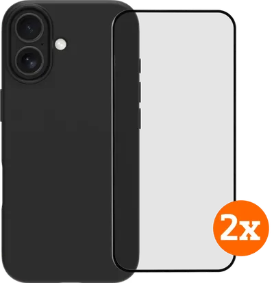 BlueBuilt Backcover iPhone 17 Schwarz + Panzerglas Doppelpack
