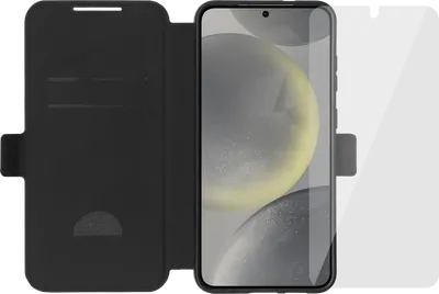 BlueBuilt Galaxy S25 Plus Book Case Schwarz + Panzerglas