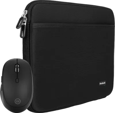 BlueBuilt Laptophülle 31 cm 13 Zoll M Schwarz + Tradendum Maus