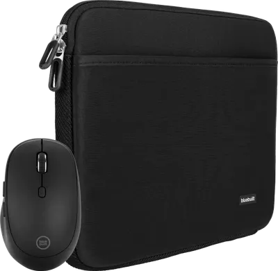 BlueBuilt Laptophülle 33 cm 14 Zoll M Schwarz + Tradendum Maus