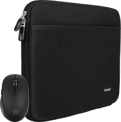 BlueBuilt Laptophülle 37 cm 15 - 16 Zoll M Schwarz + Tradendum Maus
