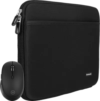 BlueBuilt Laptophülle 37 cm 15 - 16 Zoll S Schwarz + Tradendum Maus