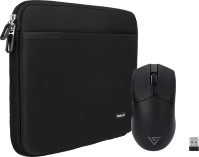 BlueBuilt Laptophülle Breite 30 cm 12-13 Zoll Schwarz + Vortech Pro Gaming-Maus
