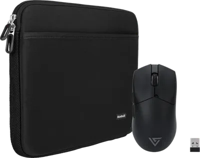 BlueBuilt Laptophülle Breite 31 cm 13 Zoll M Schwarz + Vortech Pro Gaming-Maus