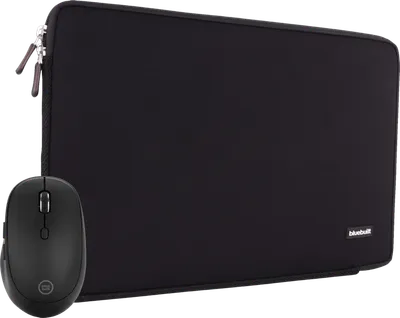 BlueBuilt Laptophülle für das Apple MacBook Pro 14 Zoll + Tradendum Bluetooth-Maus