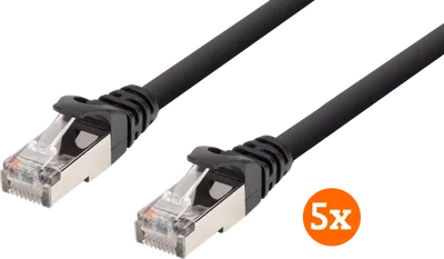 BlueBuilt Netzwerkkabel FTP CAT6 10 Meter Schwarz 5er-Pack