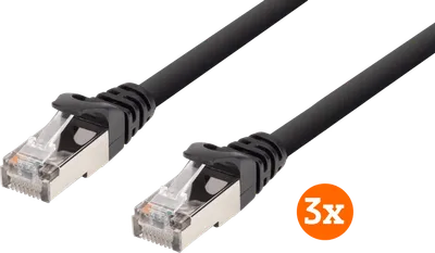 BlueBuilt Netzwerkkabel FTP CAT6 2 Meter Schwarz 3er-Pack