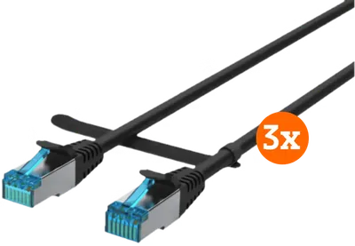 BlueBuilt Netzwerkkabel STP CAT6 0,5 Meter Schwarz 3er-Pack