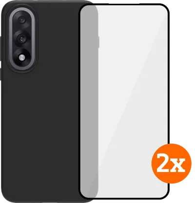 BlueBuilt OnePlus Nord 5 Backcover Schwarz + Panzerglas Doppelpack