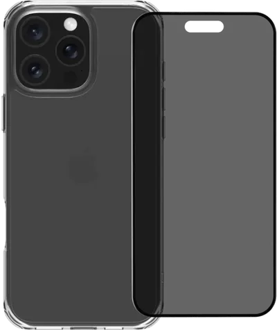 BlueBuilt Protective Backcover iPhone 16 Pro Max Transparent + Privacy Displayschutz