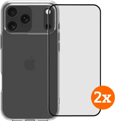 BlueBuilt Protective Backcover iPhone 17 Pro Max Transparent + Displayschutz Doppelpack