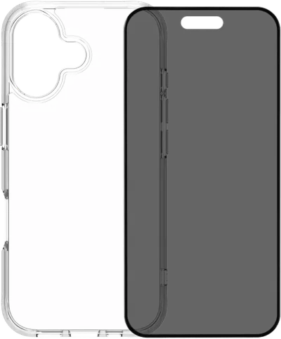 BlueBuilt Protective Backcover iPhone 17 Transparent + BlueBuilt iPhone 17 Displayschutz mit Blickschutzfilter