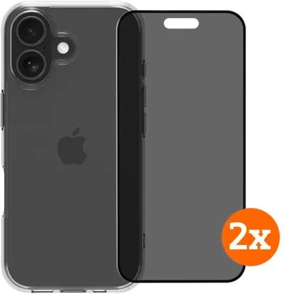 BlueBuilt Protective Backcover iPhone 17 Transparent + Privacy Displayschutz Doppelpack