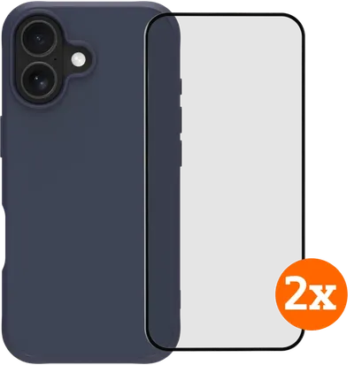 BlueBuilt Protective Backcover iPhone 17 Blau + Panzerglas Doppelpack