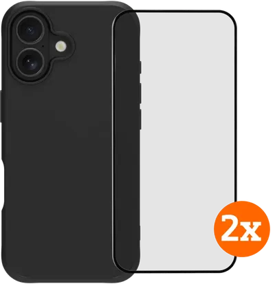BlueBuilt Protective Backcover iPhone 17 Schwarz + Panzerglas Doppelpack