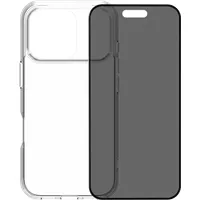 BlueBuilt Protective Backcover iPhone 17 Pro Transparent + BlueBuilt iPhone 17 Pro Panzerglas mit Blickschutzfilter