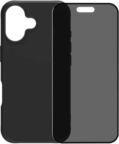 BlueBuilt Protective Backcover mit MagSafe iPhone 17 Schwarz + iPhone 17 Panzerglas mit Blickschutzfilter