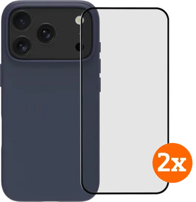 BlueBuilt Protective Backcover mit MagSafe iPhone 17 Pro Blue + Displayschutz Doppelpack