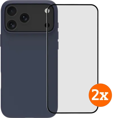 BlueBuilt Protective Backcover mit MagSafe iPhone 17 Pro Max Blue + Displayschutz Doppelpack