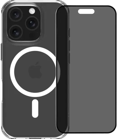 BlueBuilt Protective Backcover mit MagSafe iPhone 16 Pro + Privacy Panzerglas
