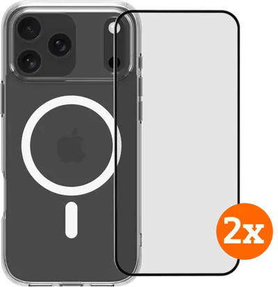 BlueBuilt Protective Backcover mit MagSafe iPhone 17 Pro Max + Displayschutz Doppelpack