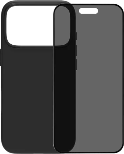 BlueBuilt Protective Backcover mit MagSafe iPhone 17 Pro Schwarz + BlueBuilt iPhone 17 Pro Panzerglas mit Blickschutzfilter