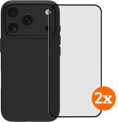 BlueBuilt Protective Backcover mit MagSafe iPhone 17 Pro Black + Displayschutz Doppelpack