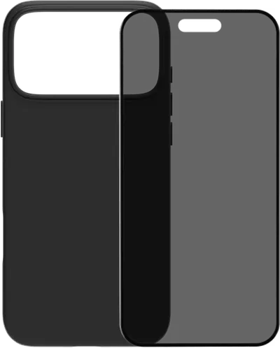 BlueBuilt Protective Backcover mit MagSafe iPhone 17 Pro Max Schwarz + BlueBuilt iPhone 17 Pro Max Panzerglas mit Blickschutzfilter