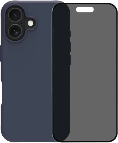 BlueBuilt Protective Backcover mit MagSafe iPhone 17 Blau + iPhone 17 Panzerglas mit Blickschutzfilter
